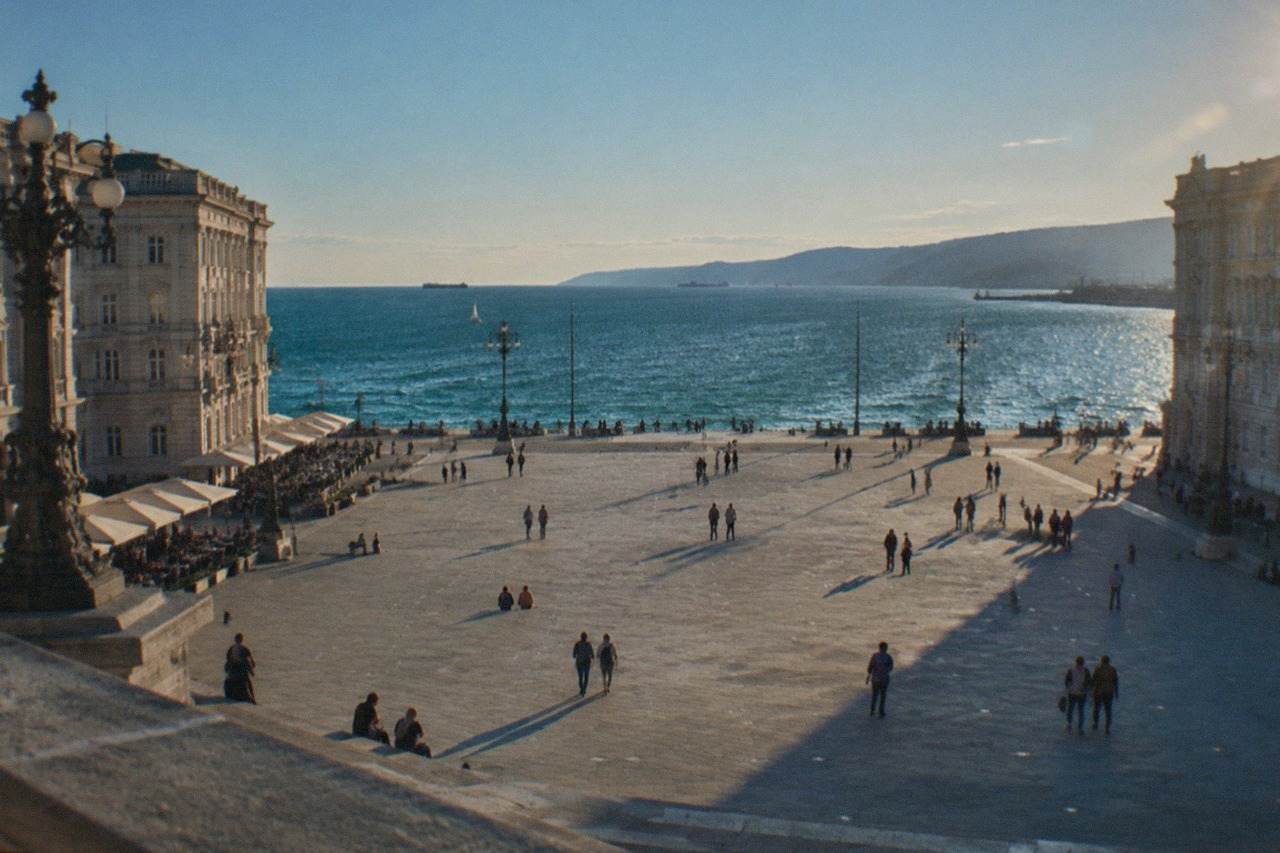 The seafront of Trieste with Piazza Unità d'Italia and the Gulf of Trieste on a clear day