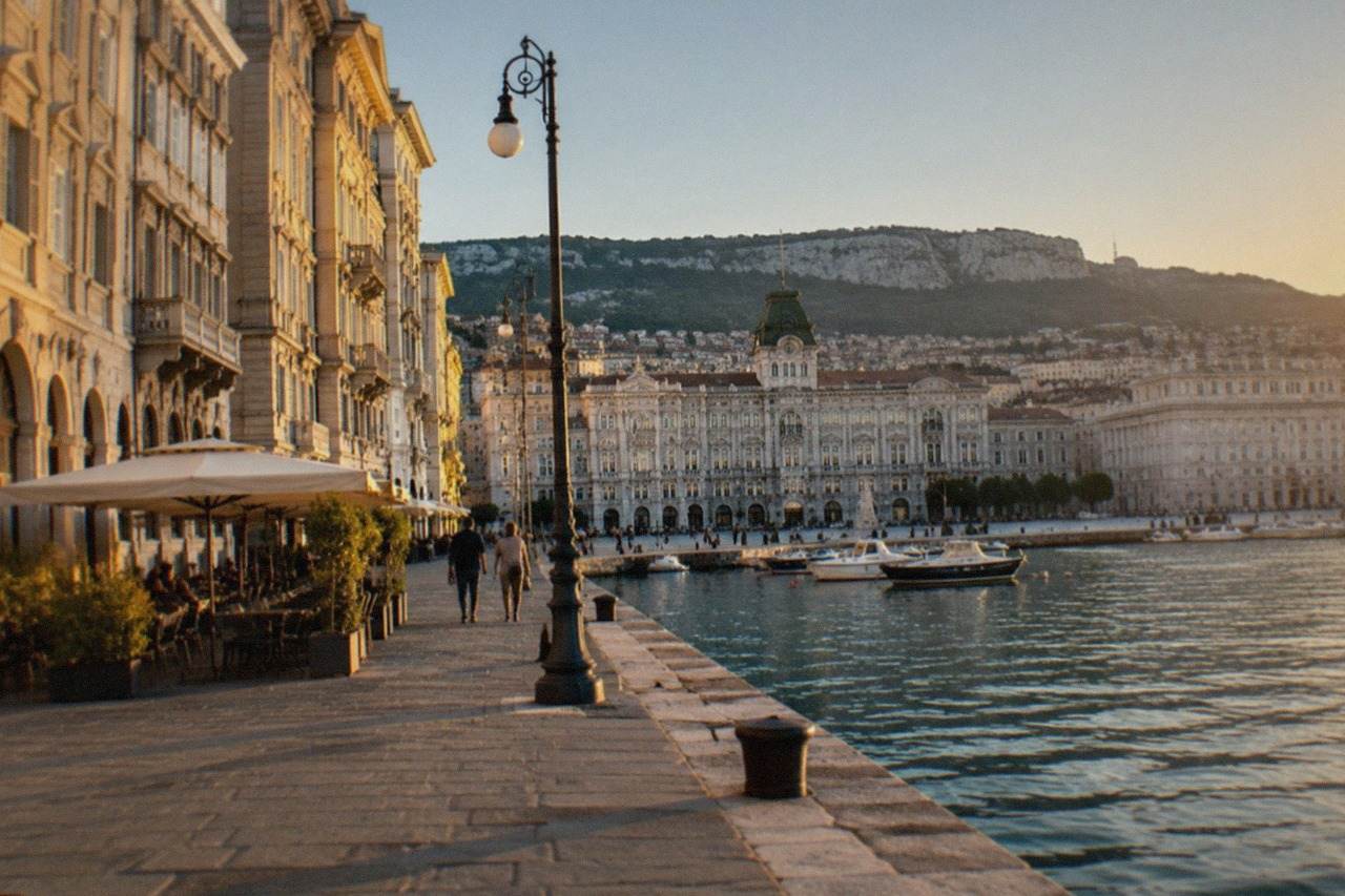 The seafront square of Trieste with ornate Habsburg-era facades facing the Adriatic