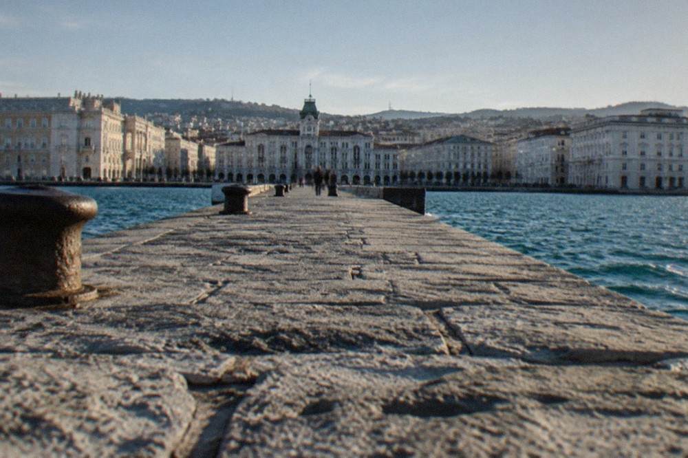 The seafront of Trieste with the Molo Audace pier and the grand square facing the water