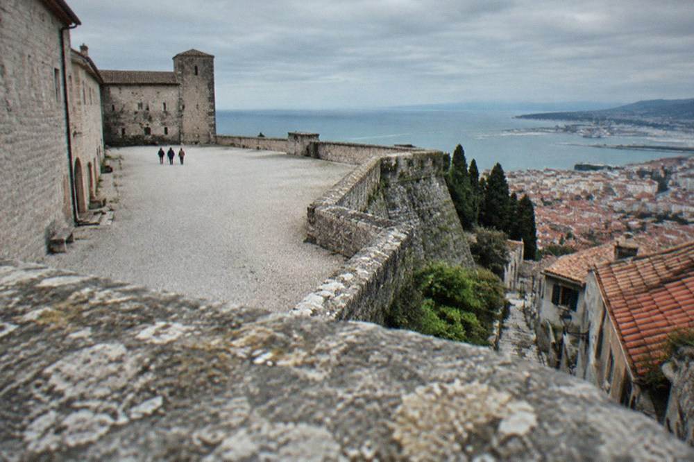 Narrow stepped lanes with old houses on the slopes of the San Giusto hill in Trieste