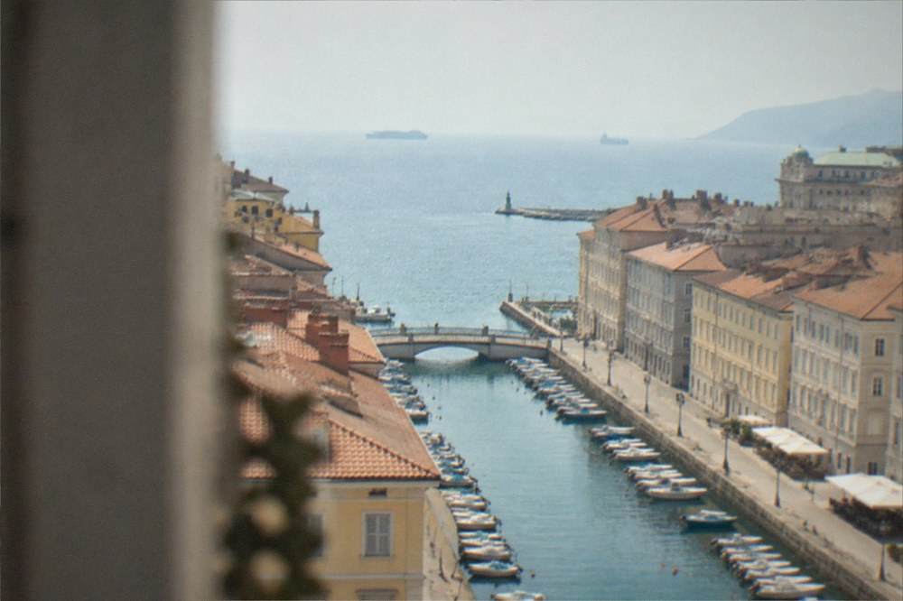 View across rooftops of the Borgo Teresiano grid towards the sea and the Adriatic gulf
