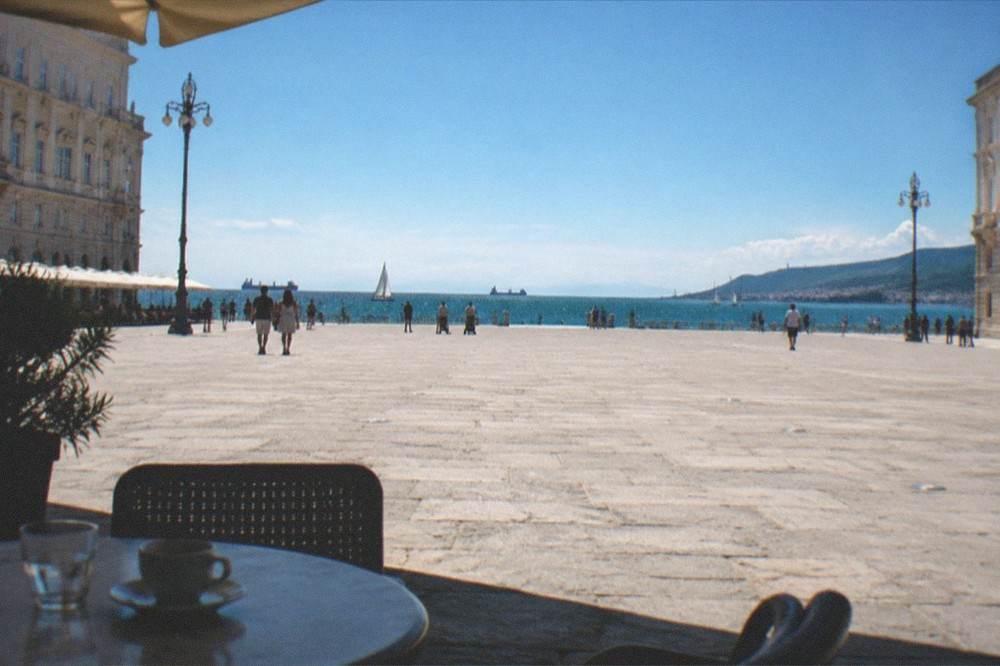 Evening light over the Gulf of Trieste from the seafront near Piazza Unità d'Italia