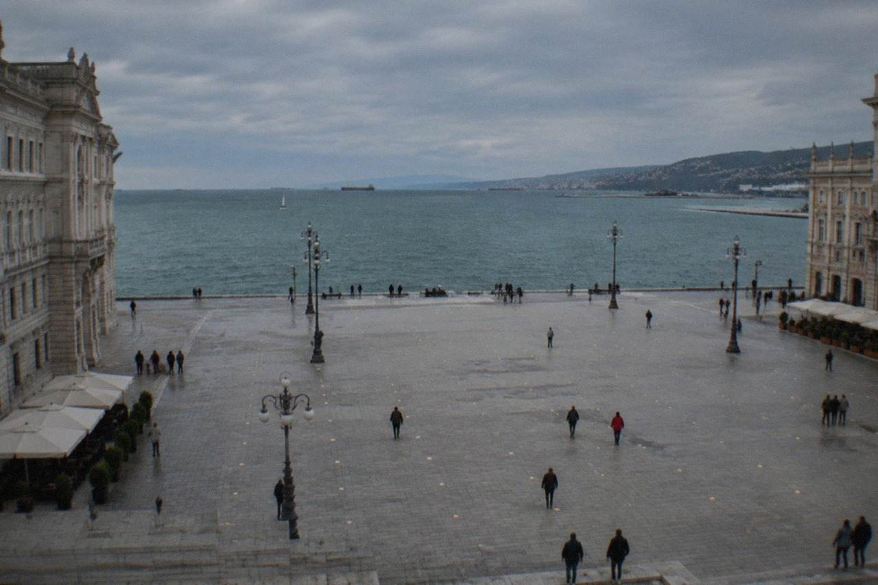 The seafront of Trieste with Piazza Unità d'Italia and the gulf in the background