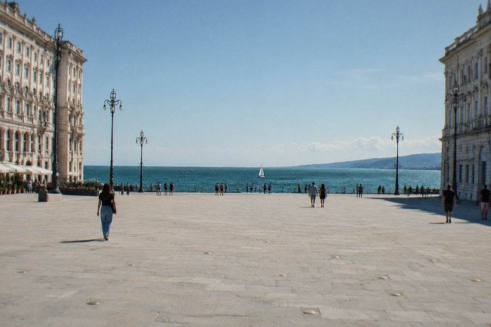 The wide open square of Piazza Unità d'Italia facing the sea in Trieste