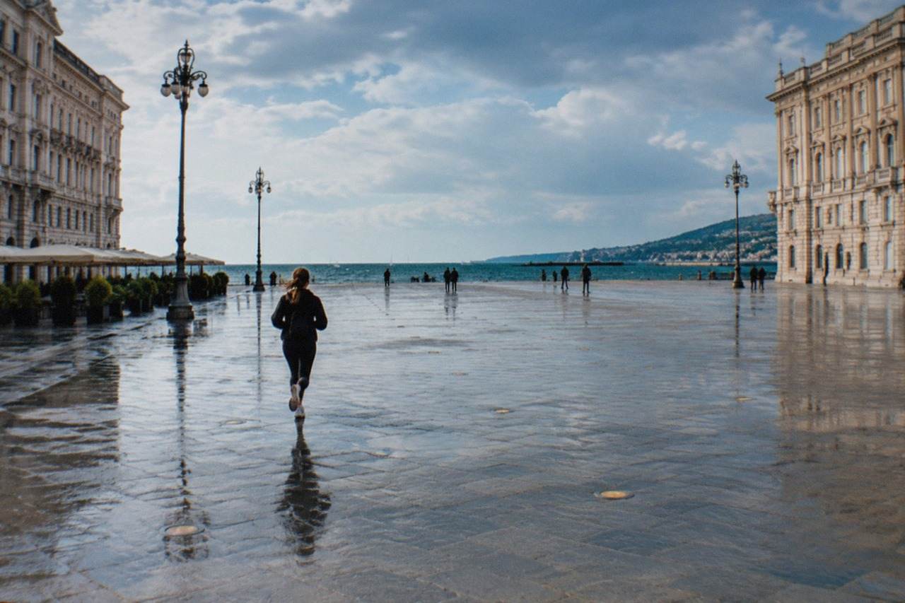 The seafront square of Trieste with the historic buildings of Piazza Unità d'Italia facing the Adriatic